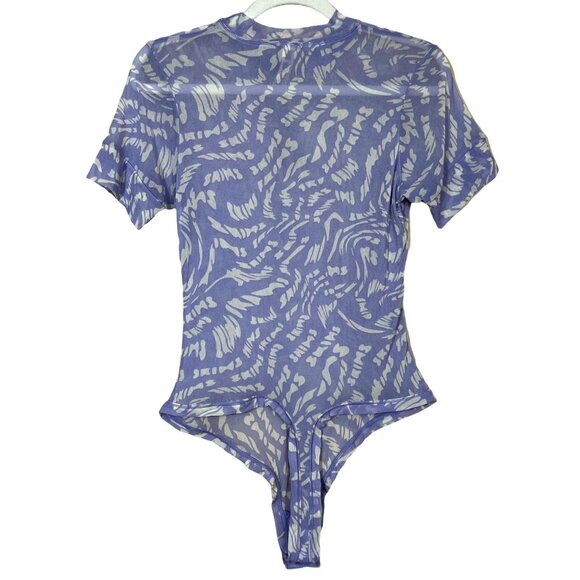 SKIMS Summer Mesh T-Shirt Bodysuit Lilac Swirl‎ Womens Small - Picture 3 of 12